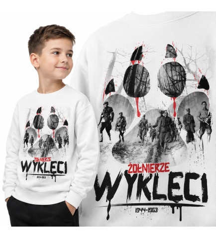 Bluza dziecięca Patriotyczna ŻOŁNIERZE WYKLĘCI BIAŁA